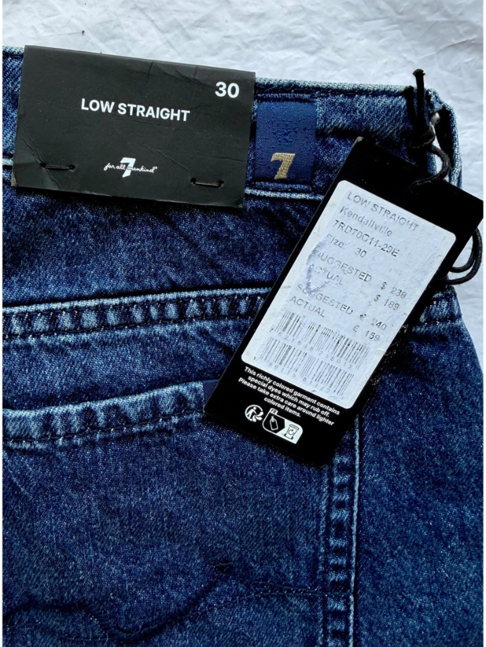 7 FOR ALL MANKIND NWT LOW RISE STRAIGHT LEG KENDALLVILLE JEAN. SIZE 30 - Picture 10 of 11